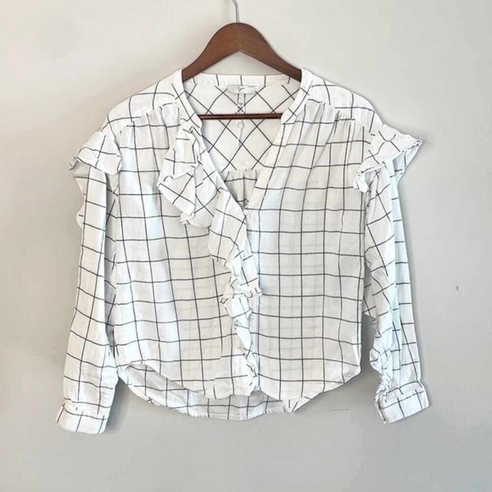 Joie Flannel Ruffle Blouse XS/S